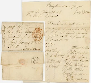 1834 LETTER CHELSEA PENSIONER ROBT.ARCHIBALD FREE FRANK WHITEHALL C/O SHOE MAKER - Picture 1 of 5
