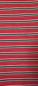 Vtg Green Red & White Stripe Cotton Fabric 45" x 1 yd (as is 2"x12" piece cut) - Bild 1 von 4