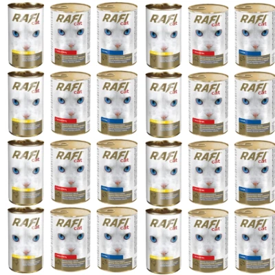 RAFI Cat Nassfutter in Soße adult MIX Geschmacks Geflügel Rind Fisch 24x415 g - Bild 1 von 4