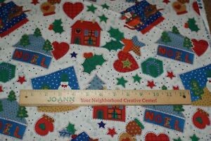 Tis the Season Noel Hearts Mitten++ Fabric Cotton Sewing Craft Quilting BTY 42 W