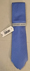 Geoffrey Beene Men's  Necktie ~Silk~ two toned light blues w/ black dots NWT - Picture 1 of 5