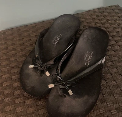 Vionic Zapatos Mujer Talla 8 Tanga Sandalias Lazo Sin Cordones Cómodas Chanclas Ortopédicas Foto 1 de 2