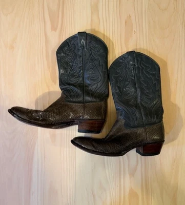 Justin Brand змеиной кожи ковбойские сапоги серый мужской размер 11, качество - Изображение 1 из 4