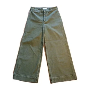 Madewell Pantalone Slim Emmett Gamba Larga Crop Verde Donna Taglia 25 - Foto 1 di 11