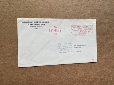 US Law Thematic Meter Cover(23) +1965 Alhambra Police Dept CA +Friendly City Ad - Image 1 of 2