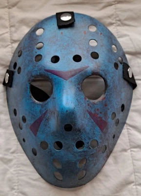 Jason Voorhees Damaged NES Friday 13th Hockey mask custom hand painted  Cosplay - Image 1 of 3