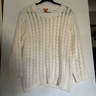 Suéter feminino Joe Fresh creme malha cabo tamanho grande - Imagem 1 de 4
