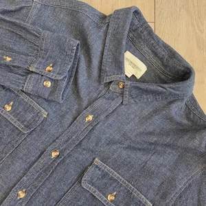 OBEY Men's Long Sleeve Cotton Denim Style Button Blue Shirt - Picture 1 of 9