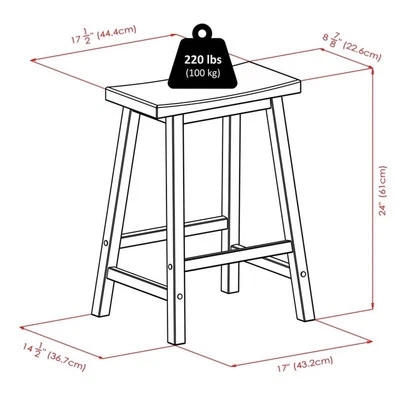Winsome Satori 24" madera maciza silla de montar asiento mostrador taburete en nogal antiguo Foto 1 de 4