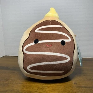 NWT Squishmallow PAT Boston Creme Pie Doughnut Plush Stuffed Animal 8" NEW - Picture 1 of 8