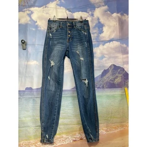 KanCan Damen High Rise Button Fly Distressed Super Skinny Jeans Gr. 3/25 - Bild 1 von 12