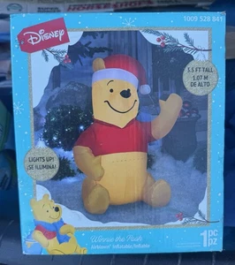 Oso inflable Gemmy Winnie the Pooh 3,5 pies soplado por aire Navidad iluminado Santa - Imagen 1 de 2
