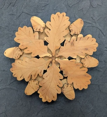 Remache de madera de roble y bellota o colgante de pared 8,5" Foto 1 de 4