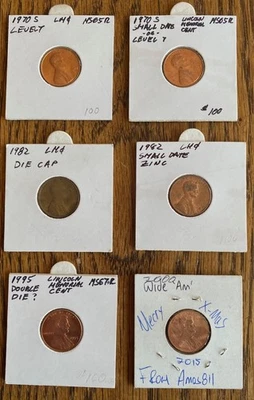 1970 - 2000  US LINCOLN PENNY LOT (6) -ERROR COINS?-PLEASE READ -ESTATE - Image 1 of 4