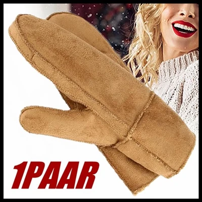 Winter Handschuhe Frauen Warm Leder Gefüttert Winddicht Thermohandschuh Weich - Bild 1 von 4