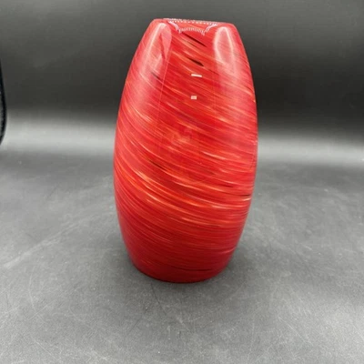 Colgante colgante de vidrio artístico remolino rojo pantalla de luz globo 8" Foto 1 de 4