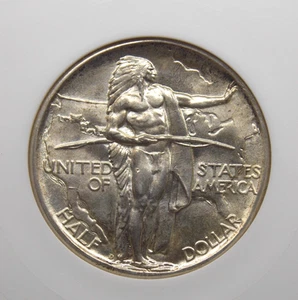 1937 "D" Commemorative *OREGON TRAIL* Half Dollar 50c ANACS MS64 #556 BU ECC&C - Bild 1 von 5