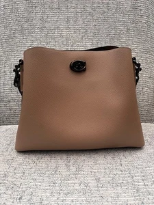 Coach C2590 Willow Shoulder Bag Taupe Multi Crossbody Handbag – Pebbled Leather - Picture 1 of 13