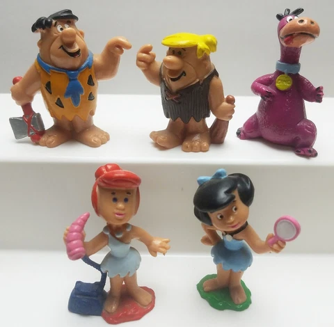 Flintstones Fred Barney Wilma Betty Dino Rubble PVC Figures Bully Hand painted Cover