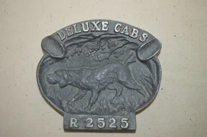 Vintage Taxi Cab Company Advertising Hunting Dog Ashtray Deluxe Cabs - Picture 1 of 2