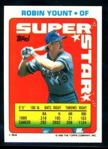 ROBIN YOUNT 1990 Topps Sticker Superstar #54 Berryhill 49 & Deer 204