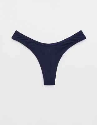 Bragas Tanga American Eagle Aerie Modal Corte Alto PEQUEÑAS Azul Marino Costilla Sedosa NUEVAS Foto 1 de 2