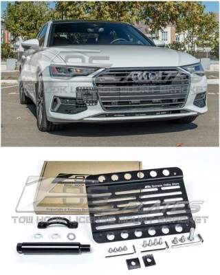 Placa EOS para parachoques delantero 19-up Audi A6 gancho de remolque montaje de licencia soporte de reubicación Foto 1 de 4