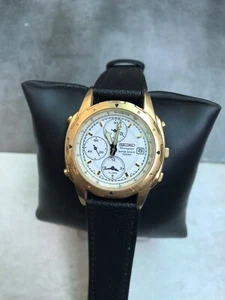 vintage seiko quartz chronograph alarm watch - Picture 1 of 10