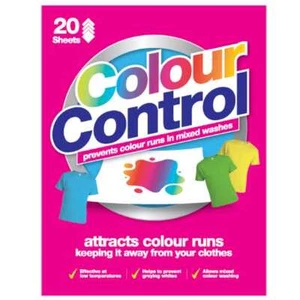 6 x Packs Of 20 Colour Control Laundry Sheets Attracts Colours Away From Clothes - Picture 1 of 1