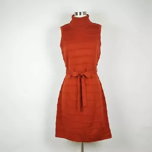 New CALVIN KLEIN Women's M - Orange sleeveless knit stretch dress knee length - Picture 1 of 10