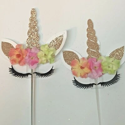 Toppers para Cupcakes Unicornio, Juego de 12 piezas, Decoraciones para Fiesta de Cumpleaños Foto 1 de 4