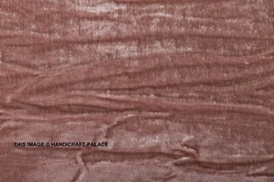 VELVET ROSE GOLD CRUSHED PANNE FABRIC: 150cm wide UPHOLSTERY DRESS FABRIC INDIAN - Picture 1 of 4