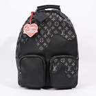 Louis Vuitton Nigo Multi Pocket Backpack Black Monogram Denim Taurillon Leather