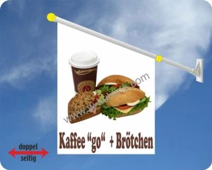 Flagge, Kaffee to go, Bäckerei,Backwaren,Brötchen,Bistro,Snack,Imbiss,Frühstück - Bild 1 von 1