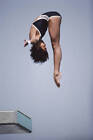 Olympics Chen Xiaoxia Of China Performing In Diving Old Sports Photo