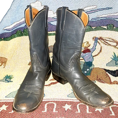 Rios Of Mercedes винтажный кожаный ковбой ботинки Western мужской размер 12A сшитый серый - Изображение 1 из 4