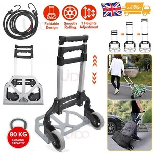 Heavy Duty Folding Trolley 80KG Aluminium Hand Sack Truck Barrow Cart Wheel UK - Picture 1 of 16