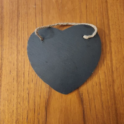 NEW! Slate Chalk Blackboard Heart Shape ❤️ Home Decor 6" X 5" - Image 1 of 2