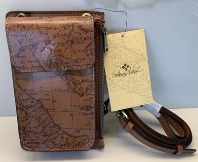NWT Patricia Nash Chiavella Leather Phone Crossbody Wallet RFID-Signature Map - Image 1 of 4