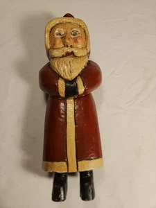 Vtg 1988 Susan Karaus Folk Art Xmas Santa Claus Wood Resin Figurine Signed  - Picture 1 of 9