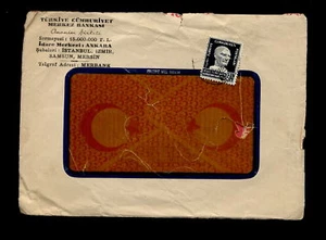 TURKEY 1937 BANK WINDOW COVER...12 1/2k SOLO FRANKING - Picture 1 of 1