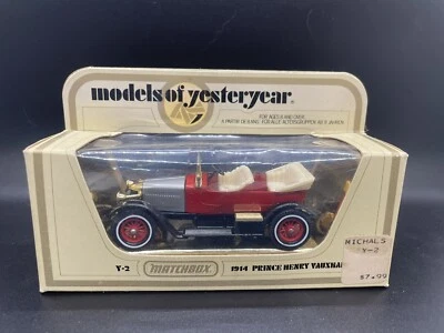 Matchbox Yesteryear 1914 Prince Henry Vauxhall Y2-3 Lesney England 1979 - Image 1 of 4