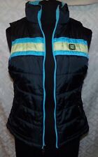 Le Tigre Womens Reversible Vest M Puffy Puffer Fleece Turquoise 