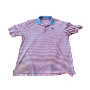 Driway Herren Poloshirt feuchtigkeitsableitend rosa blau gestreift XL Caddyshack Golf - Bild 1 von 16