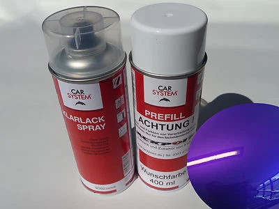 Farbspray Set a 400ml Autolack Basislack Mystic Violett Met. +Klarlack Tuning - Bild 1 von 2