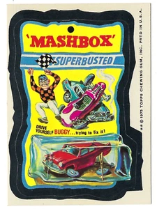 Topps Wacky Packages 1975 15th Series 15 Mashbox Superbusted Buggy casi nuevo sin usar - Imagen 1 de 1