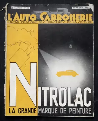 L'AUTO CARROSSERIE - Revue Auto ART Déco, N°113, 1934 Sep.-Oct • 70€