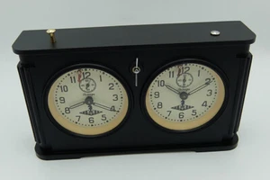 YANTAR JANTAR OChZ BLACK TOURNAMENT USSR SOVIET BAKELITE CHESS CLOCK A15 - Picture 1 of 12