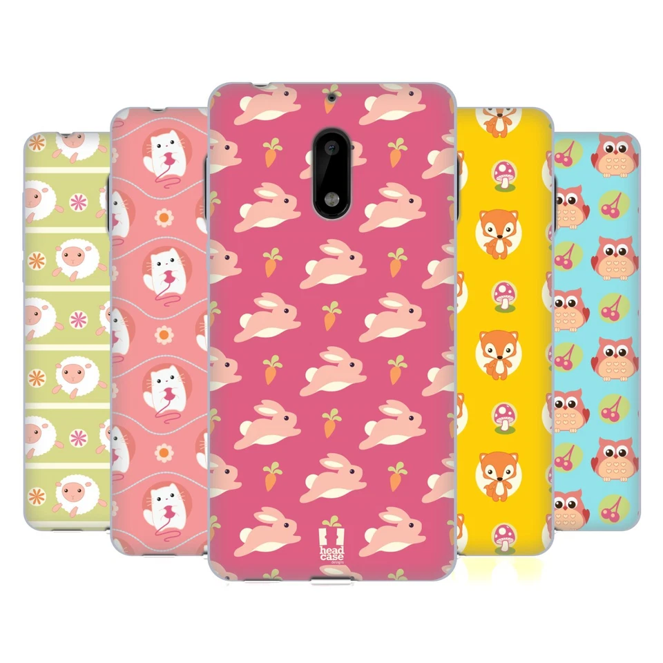 HEAD CASE DESIGNS CUTIE ANIMAL PATTERNS SOFT GEL CASE FOR NOKIA PHONES 1 - Image 1 of 4
