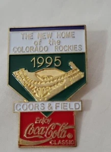 1995 Colorado Rockies "The New Home of the Colorado Rockies" Coca Cola Pin - Picture 1 of 2